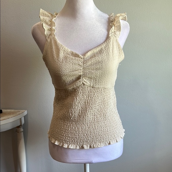 [Blue Rain] Women's Cream Ruffle Top - Size Medium - Picture 1 of 5